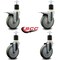 Service Caster 5'' Gray Poly Swivel 1-7/8'' Expanding Stem Caster Set 2 Total Lock Brakes, 4PK SCC-EXTTL20S514-PPUB-2-S-2-178 - alternate 2